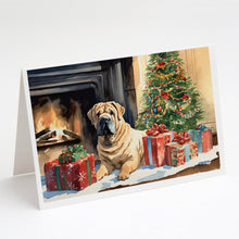 Load image into Gallery viewer, Shar Pei Cozy Christmas Greeting Cards - Blank Note Cards – 8-Pack of Artist-Designed Cards with Envelopes