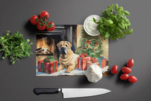 Load image into Gallery viewer, Shar Pei Cozy Christmas Glass Cutting Boards – Durable, Decorative Kitchen Art Large