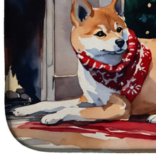 Load image into Gallery viewer, Shiba Inu Cozy Christmas Dish Drying Mat
