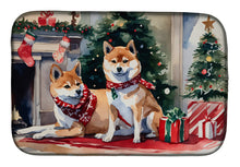 Load image into Gallery viewer, Shiba Inu Cozy Christmas Dish Drying Mat