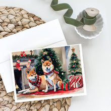 Load image into Gallery viewer, Shiba Inu Cozy Christmas Greeting Cards - Blank Note Cards – 8-Pack of Artist-Designed Cards with Envelopes