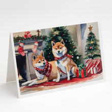 Load image into Gallery viewer, Shiba Inu Cozy Christmas Greeting Cards - Blank Note Cards – 8-Pack of Artist-Designed Cards with Envelopes
