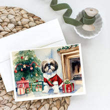 Load image into Gallery viewer, Shih Tzu Cozy Christmas Greeting Cards - Blank Note Cards – 8-Pack of Artist-Designed Cards with Envelopes
