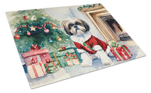 Load image into Gallery viewer, Shih Tzu Cozy Christmas Glass Cutting Boards – Durable, Decorative Kitchen Art Large