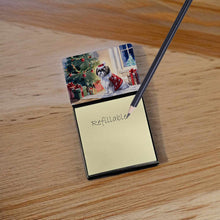 Load image into Gallery viewer, Shih Tzu Cozy Christmas Sticky Note Holder- Refiilable Desk Accessory Note Pad