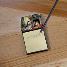 Load image into Gallery viewer, Siberian Husky Cozy Christmas Sticky Note Holder- Refiilable Desk Accessory Note Pad