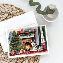 Load image into Gallery viewer, Siberian Husky Cozy Christmas Greeting Cards - Blank Note Cards – 8-Pack of Artist-Designed Cards with Envelopes