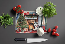 Load image into Gallery viewer, Siberian Husky Cozy Christmas Glass Cutting Boards – Durable, Decorative Kitchen Art Large