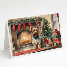 Load image into Gallery viewer, Silky Terrier Cozy Christmas Greeting Cards - Blank Note Cards – 8-Pack of Artist-Designed Cards with Envelopes