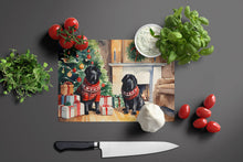 Load image into Gallery viewer, Tibetan Mastiff Cozy Christmas Glass Cutting Boards – Durable, Decorative Kitchen Art Large