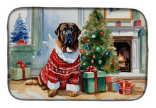Load image into Gallery viewer, Tibetan Mastiff Cozy Christmas Dish Drying Mat