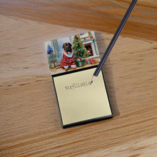 Load image into Gallery viewer, Tibetan Mastiff Cozy Christmas Sticky Note Holder- Refiilable Desk Accessory Note Pad