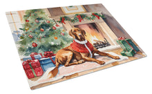 Load image into Gallery viewer, Vizsla Cozy Christmas Glass Cutting Boards – Durable, Decorative Kitchen Art Large