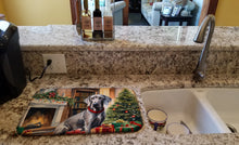 Load image into Gallery viewer, Weimaraner Cozy Christmas Dish Drying Mat