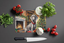 Load image into Gallery viewer, Weimaraner Cozy Christmas Glass Cutting Boards – Durable, Decorative Kitchen Art Large