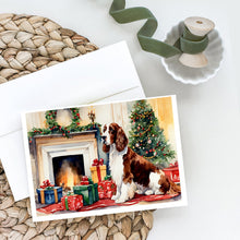 Load image into Gallery viewer, Welsh Springer Spaniel Cozy Christmas Greeting Cards - Blank Note Cards – 8-Pack of Artist-Designed Cards with Envelopes