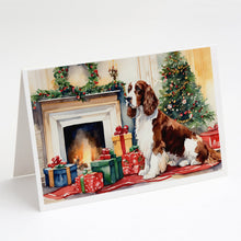 Load image into Gallery viewer, Welsh Springer Spaniel Cozy Christmas Greeting Cards - Blank Note Cards – 8-Pack of Artist-Designed Cards with Envelopes