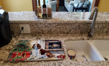 Load image into Gallery viewer, Welsh Springer Spaniel Cozy Christmas Dish Drying Mat