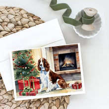 Load image into Gallery viewer, Welsh Springer Spaniel Cozy Christmas Greeting Cards - Blank Note Cards – 8-Pack of Artist-Designed Cards with Envelopes