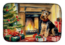 Load image into Gallery viewer, Welsh Terrier Cozy Christmas Dish Drying Mat