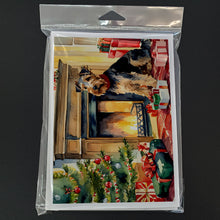 Load image into Gallery viewer, Welsh Terrier Cozy Christmas Greeting Cards - Blank Note Cards – 8-Pack of Artist-Designed Cards with Envelopes