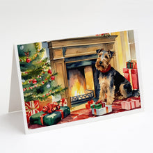 Load image into Gallery viewer, Welsh Terrier Cozy Christmas Greeting Cards - Blank Note Cards – 8-Pack of Artist-Designed Cards with Envelopes