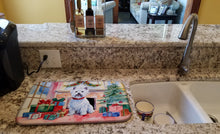 Load image into Gallery viewer, Westie Cozy Christmas Dish Drying Mat
