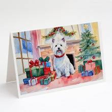 Load image into Gallery viewer, Westie Cozy Christmas Greeting Cards - Blank Note Cards – 8-Pack of Artist-Designed Cards with Envelopes