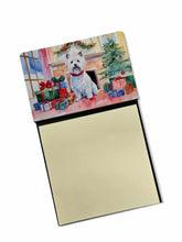 Load image into Gallery viewer, Westie Cozy Christmas Sticky Note Holder- Refiilable Desk Accessory Note Pad