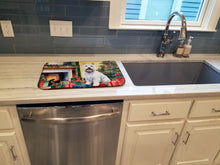 Load image into Gallery viewer, Westie Cozy Christmas Dish Drying Mat