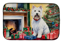 Load image into Gallery viewer, Westie Cozy Christmas Dish Drying Mat
