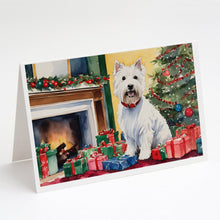 Load image into Gallery viewer, Westie Cozy Christmas Greeting Cards - Blank Note Cards – 8-Pack of Artist-Designed Cards with Envelopes