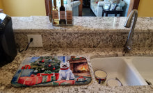 Load image into Gallery viewer, Westie Cozy Christmas Dish Drying Mat