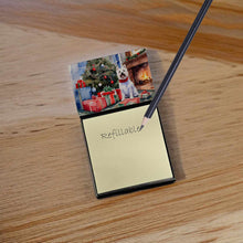 Load image into Gallery viewer, Westie Cozy Christmas Sticky Note Holder- Refiilable Desk Accessory Note Pad