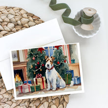 Load image into Gallery viewer, Fox Terrier Cozy Christmas Greeting Cards - Blank Note Cards – 8-Pack of Artist-Designed Cards with Envelopes