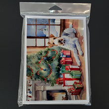 Load image into Gallery viewer, Fox Terrier Cozy Christmas Greeting Cards - Blank Note Cards – 8-Pack of Artist-Designed Cards with Envelopes