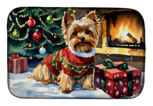 Load image into Gallery viewer, Yorkshire Terrier Cozy Christmas Dish Drying Mat