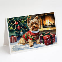 Load image into Gallery viewer, Yorkshire Terrier Cozy Christmas Greeting Cards - Blank Note Cards – 8-Pack of Artist-Designed Cards with Envelopes