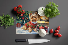 Load image into Gallery viewer, Yorkshire Terrier Cozy Christmas Glass Cutting Boards – Durable, Decorative Kitchen Art Large