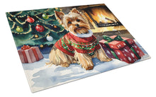 Load image into Gallery viewer, Yorkshire Terrier Cozy Christmas Glass Cutting Boards – Durable, Decorative Kitchen Art Large