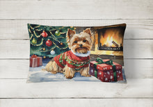 Load image into Gallery viewer, Yorkshire Terrier Cozy Christmas Throw Pillow