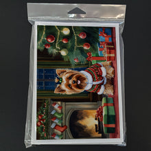 Load image into Gallery viewer, Yorkshire Terrier Cozy Christmas Greeting Cards - Blank Note Cards – 8-Pack of Artist-Designed Cards with Envelopes