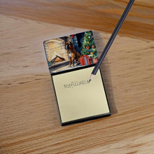 Load image into Gallery viewer, Boxer Cozy Christmas Sticky Note Holder- Refiilable Desk Accessory Note Pad