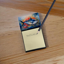 Load image into Gallery viewer, Bluefin Tuna Sticky Note Holder- Refiilable Desk Accessory Note Pad
