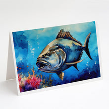 Load image into Gallery viewer, Bluefin Tuna Greeting Cards - Blank Note Cards – 8-Pack of Artist-Designed Cards with Envelopes