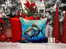 Load image into Gallery viewer, Bluefin Tuna Throw Pillow - 14x14 Decorative Pillow – Art for Your Home &amp; Patio