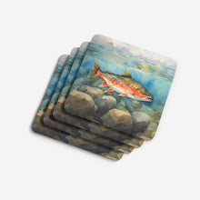 Load image into Gallery viewer, Brook Trout Coasters - Set of 4 Lightweight Foam, Absorbent Drink Coasters