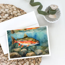 Load image into Gallery viewer, Brook Trout Greeting Cards - Blank Note Cards – 8-Pack of Artist-Designed Cards with Envelopes