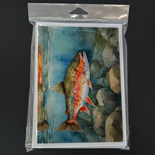 Load image into Gallery viewer, Brook Trout Greeting Cards - Blank Note Cards – 8-Pack of Artist-Designed Cards with Envelopes
