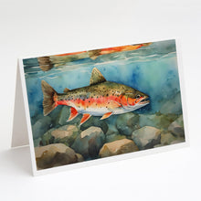 Load image into Gallery viewer, Brook Trout Greeting Cards - Blank Note Cards – 8-Pack of Artist-Designed Cards with Envelopes